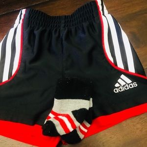 Adidas sport shorts for 3 mos. with socks